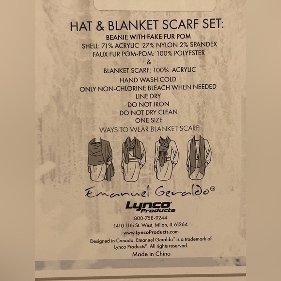 NWT Emanuel Geraldo Hat and Blanket Scarf Set - Picture 2 of 2